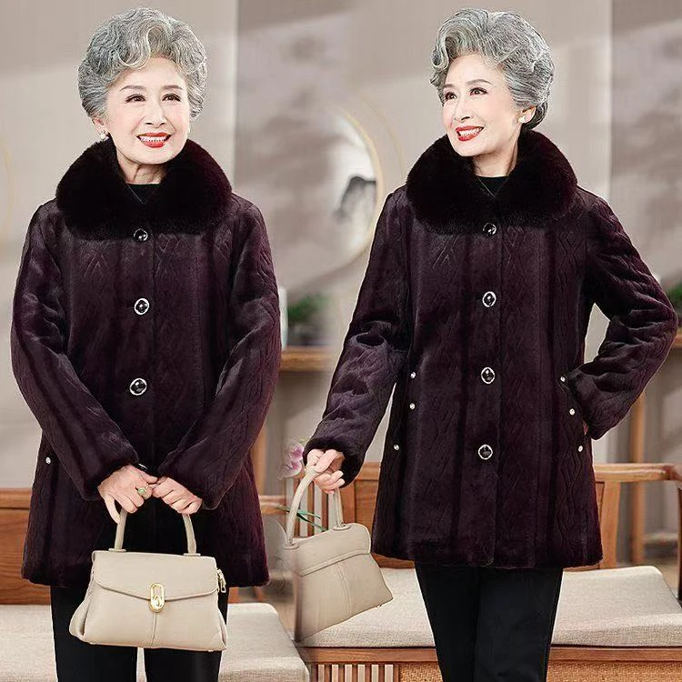 7808-老年人女奶奶秋装新款外套加绒加厚坎肩休闲衣服【李世克】