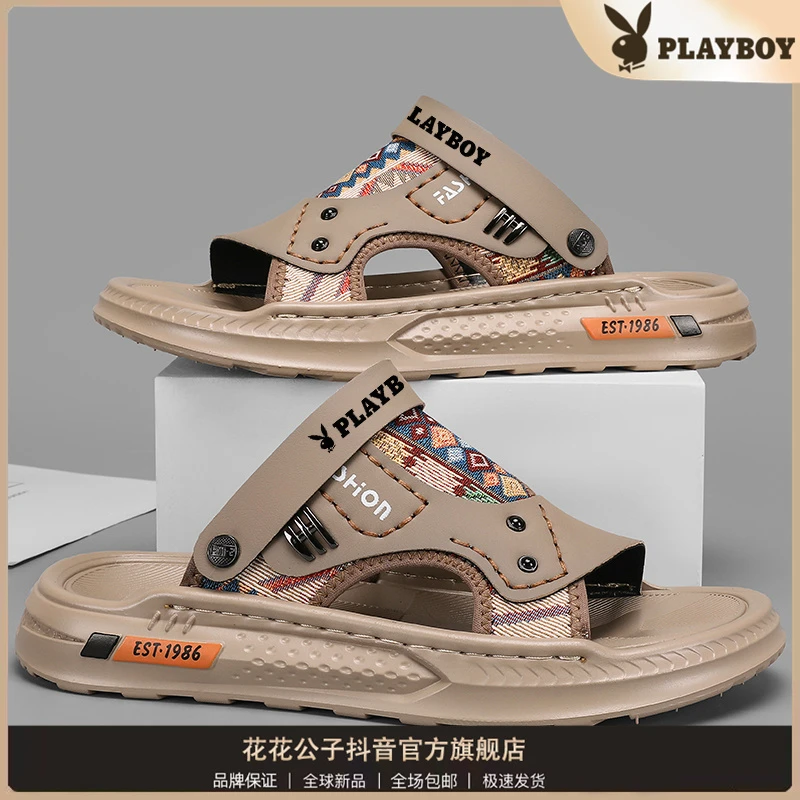 PLAYBOY/花花公子男鞋夏季两用开车拖鞋防滑防臭外穿运动沙滩凉拖
