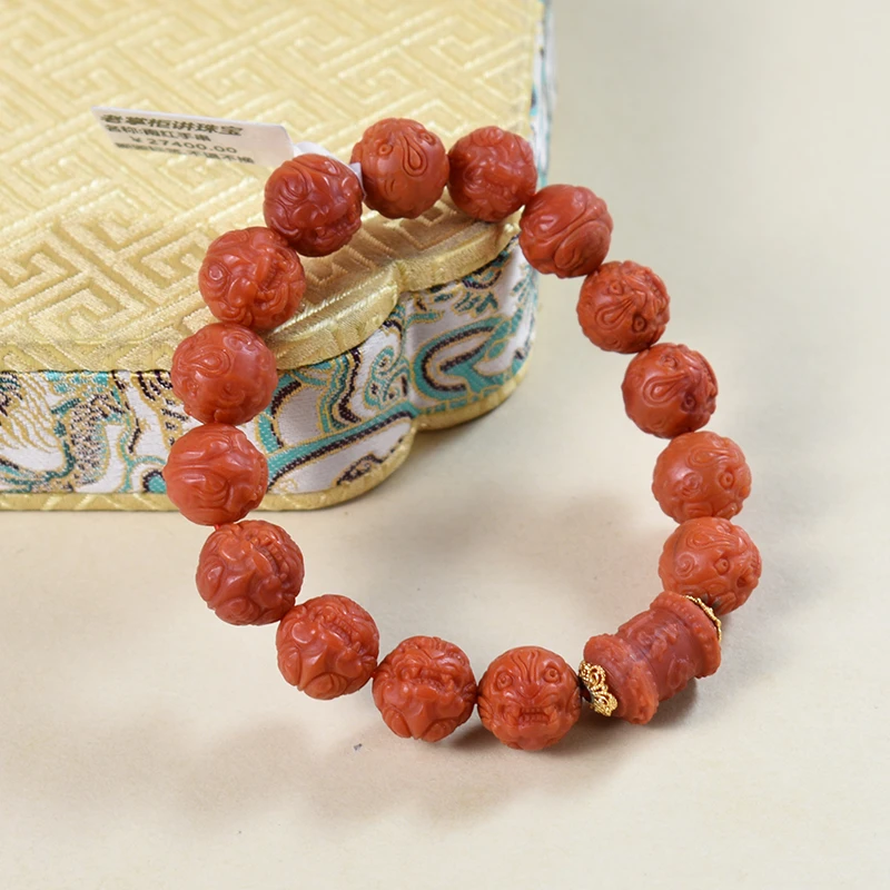 【老掌柜讲珠宝】南红貔貅圆珠手串  SY022504