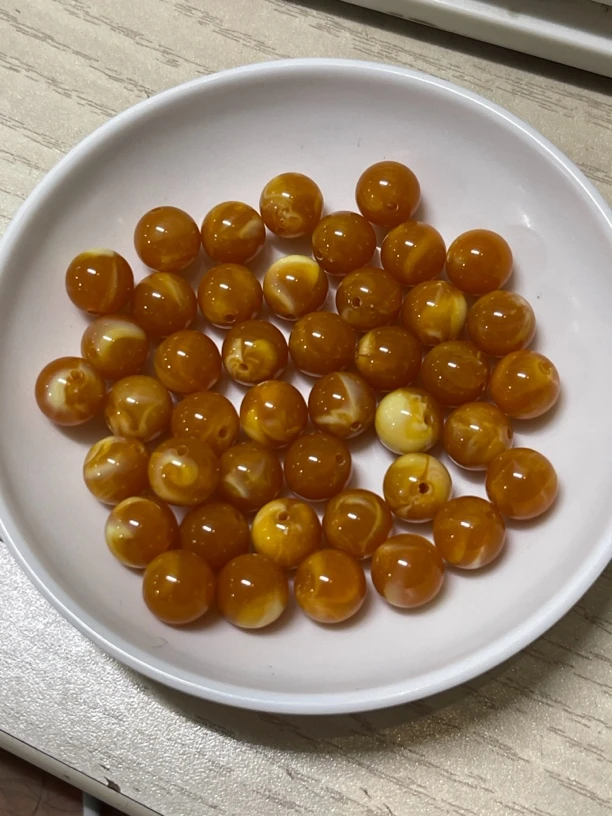 蜜蜡散珠 欧洲回流老蜡 A785 卡14mm  7颗（赠弹力绳）