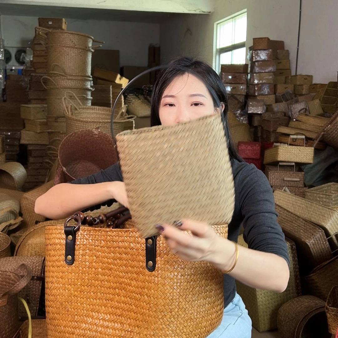 草编草编包/草编收纳盒带瑕疵