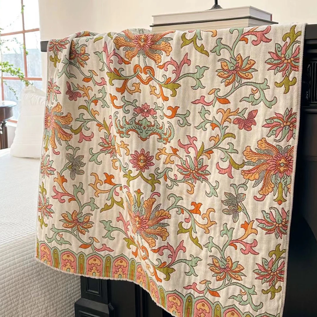 《花卉纹》纯棉浴巾73x150