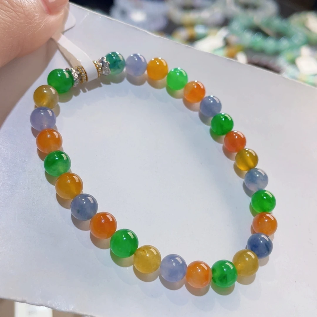 未镶嵌手链翡翠超绝彩虹