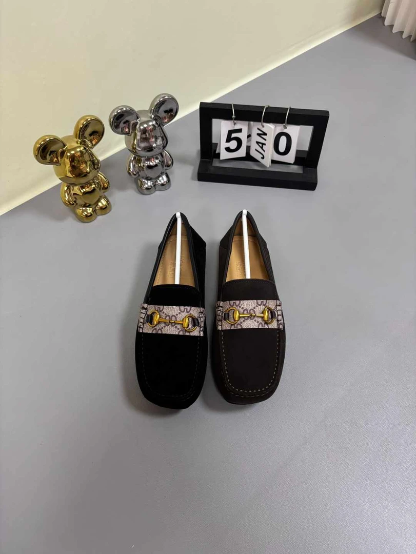 时尚新款爆款豆豆鞋男款头层牛皮透气休闲百搭软底软面乐福鞋