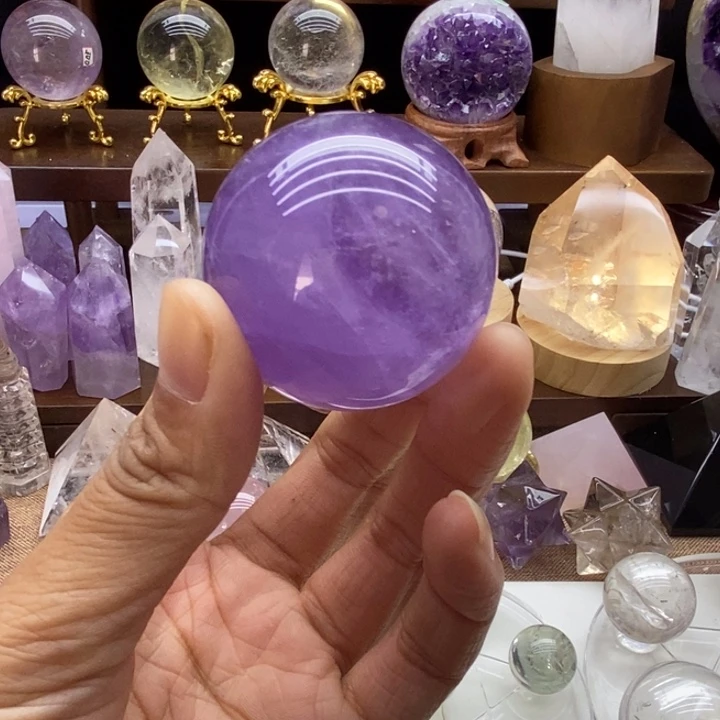 摆件未镶嵌水晶天然紫水晶球41.6mm