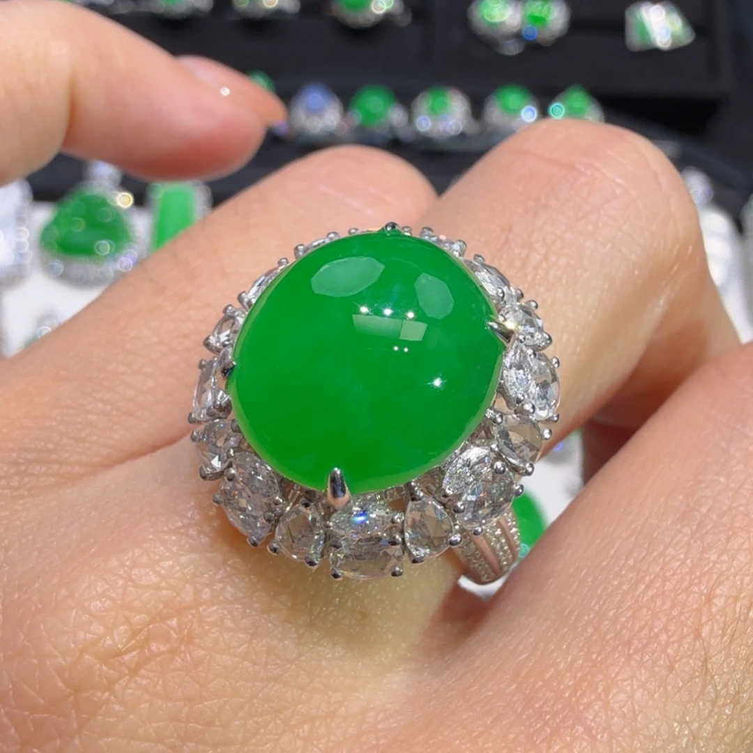 翡翠18K金镶嵌戒指收到货48小时鉴赏期