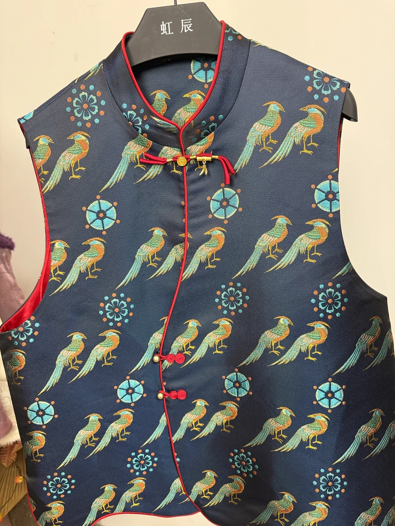 大码织金宋锦马甲【小鸟】