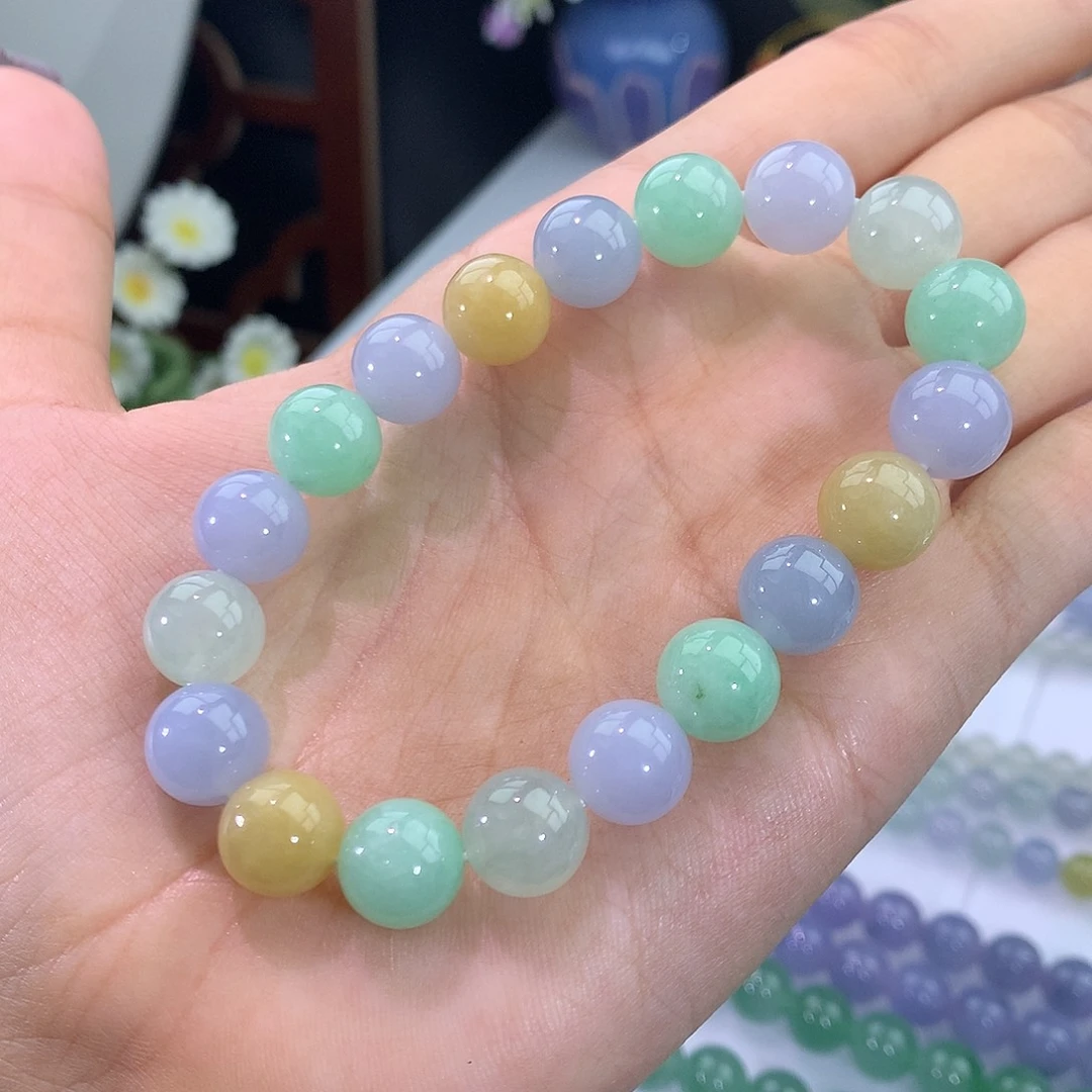 翡翠未镶嵌手链2号 多宝手串