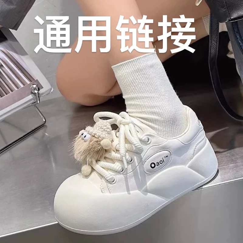 小白鞋平跟胶粘春季学生时尚休闲鞋夏季透气浅口