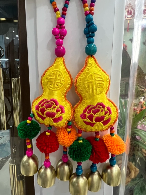 【绣花村】2025新年福禄喜庆吉祥福挂件金色葫芦8号高约28cm宽约7cm