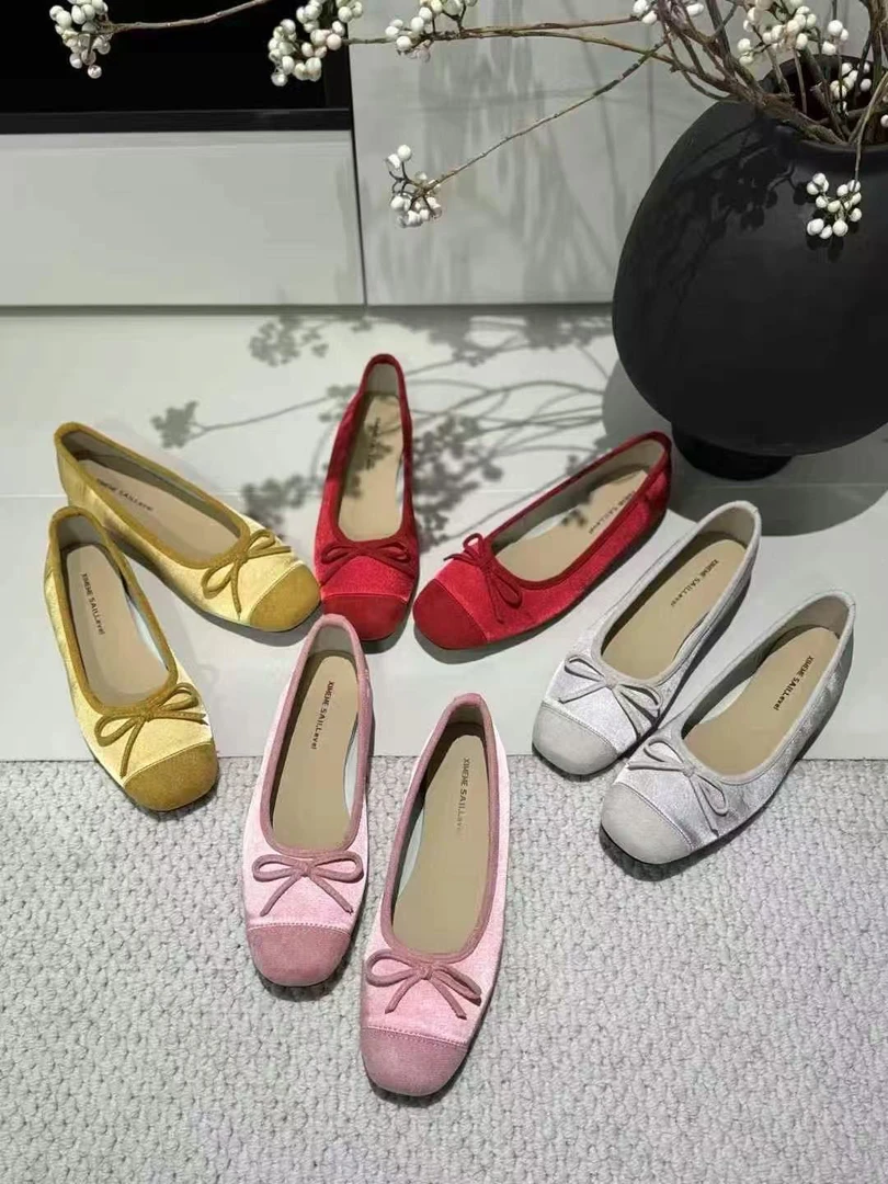 喜么么韩系蝴蝶结2025春夏一脚蹬彩色内增高青年女鞋潮-3