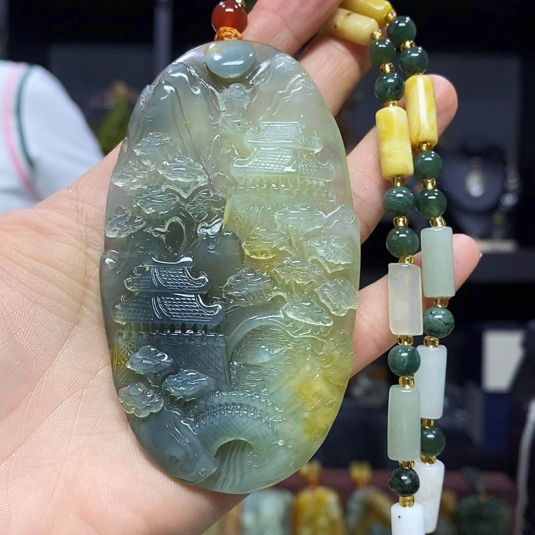 未镶嵌岫玉挂件吊坠