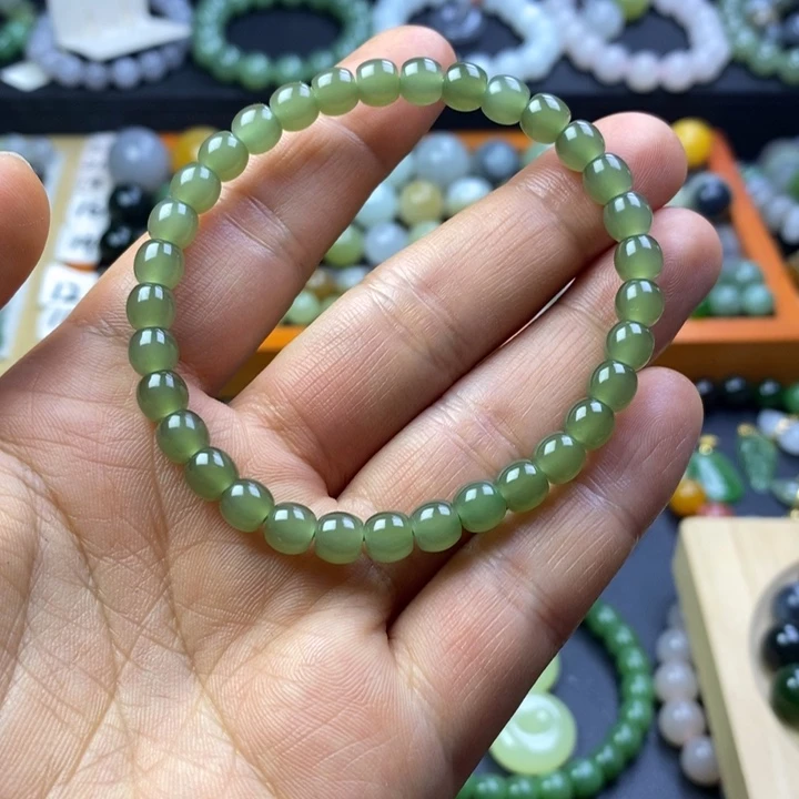 和田玉未镶嵌珠宝半成品茶晴卡6