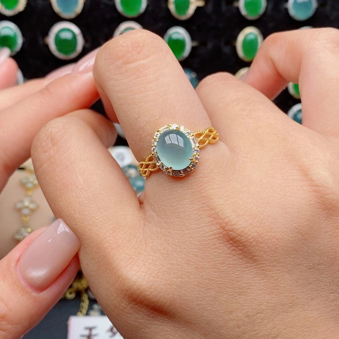 银S925镶嵌戒指翡翠