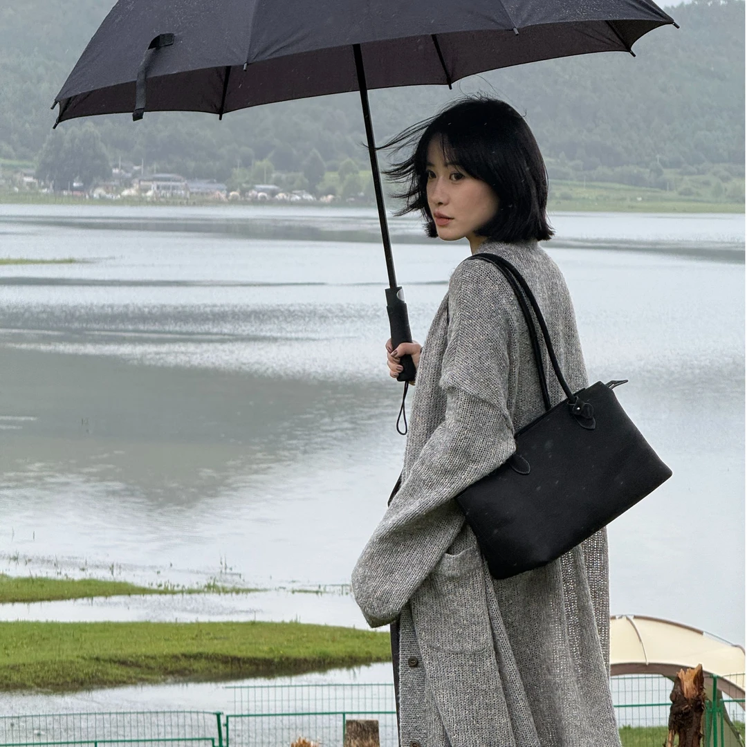 S.SHUi小众设计师氛围感毛衣长外套-25QW005