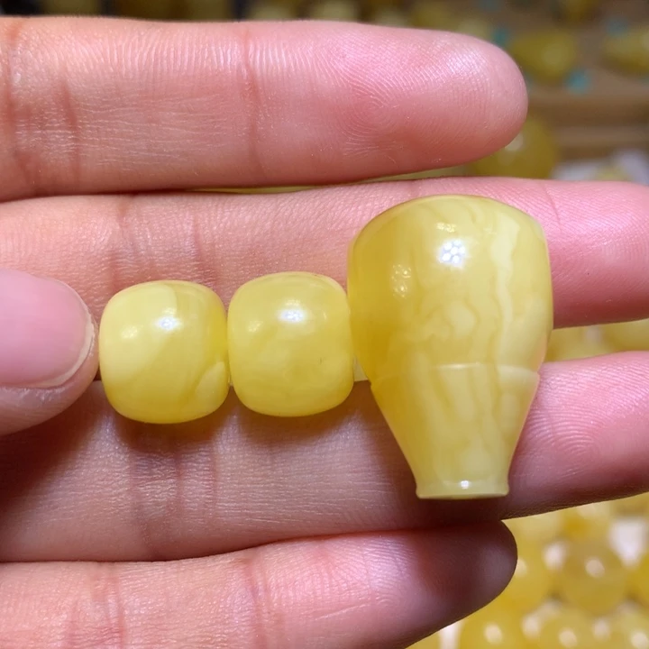 蜜蜡裸石未镶嵌兰**鹰天然俄料白花蜜蜡定制12.6-16.2