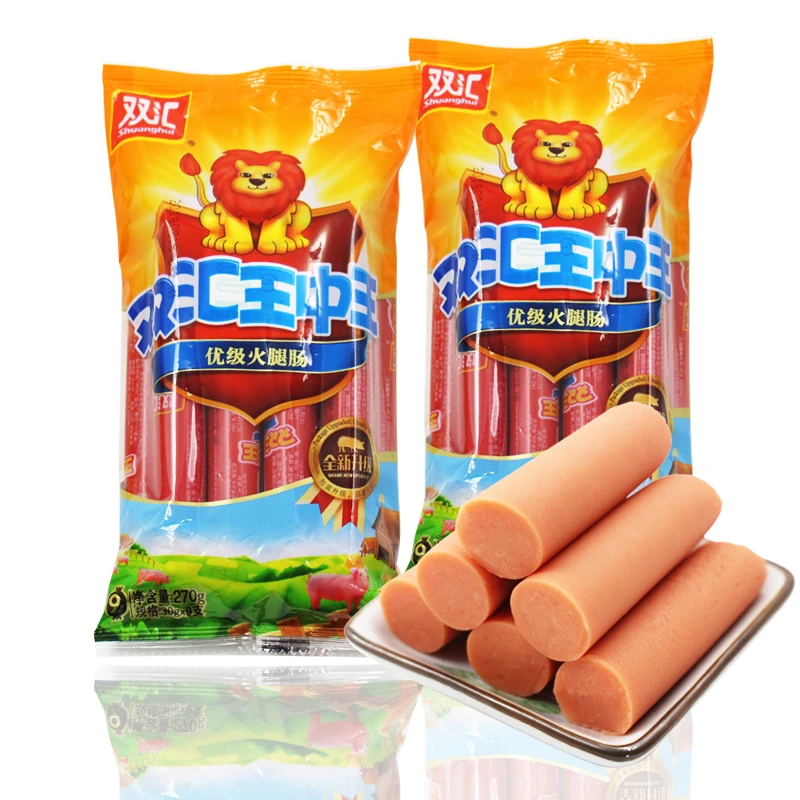 双汇王中王火腿肠270g*2袋即食休闲零食小吃烧烤炒菜泡面肉类香肠