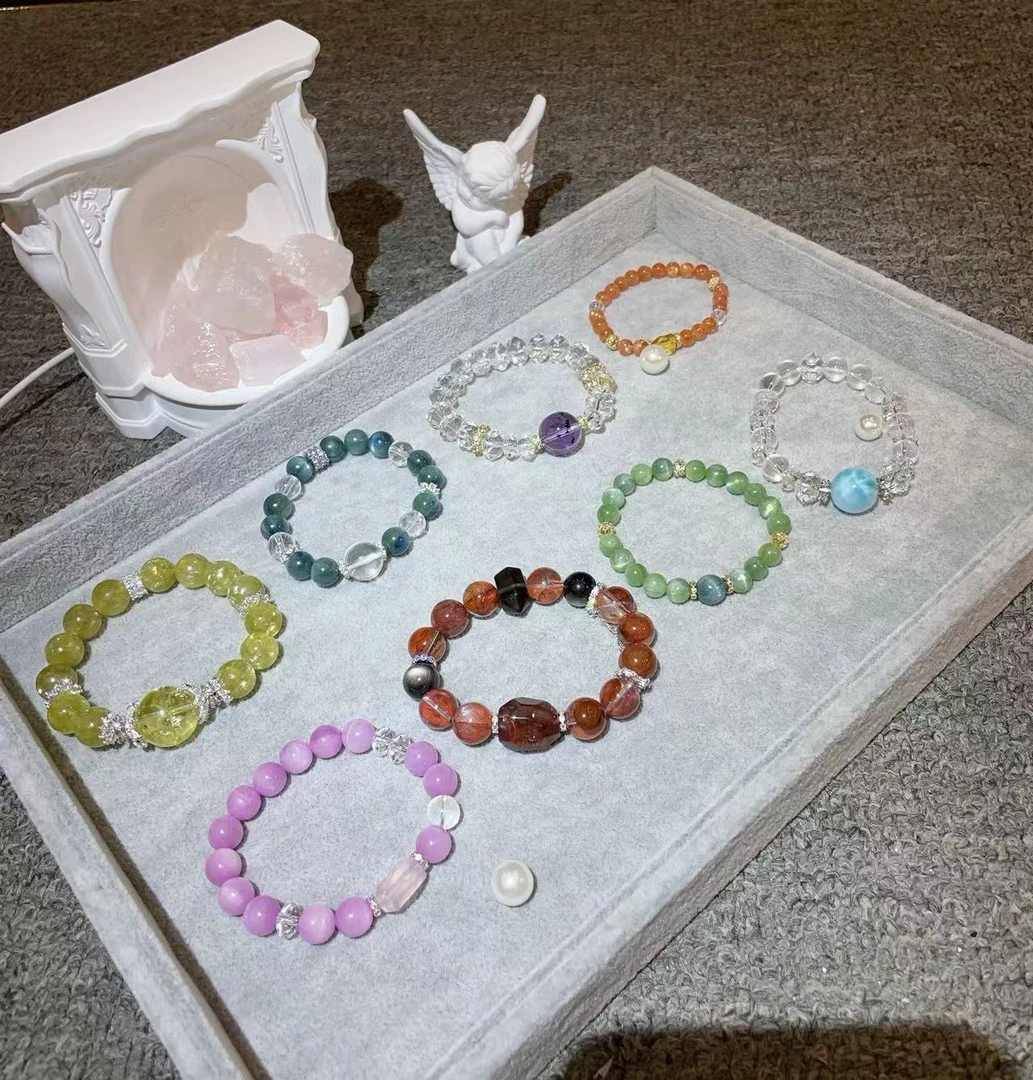 【直播间专属链接】天然水晶单珠饰品小雕刻Dly手串多样性发其一