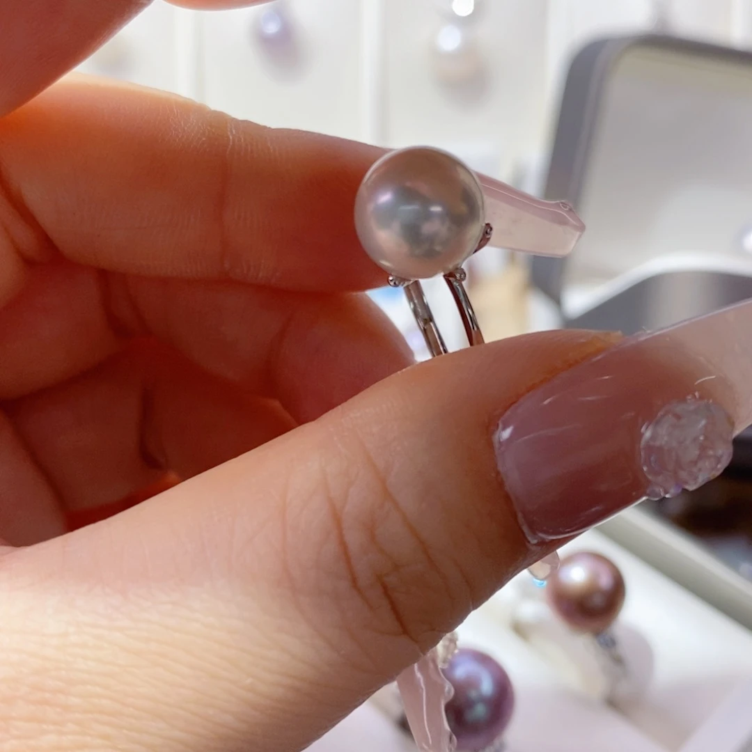 淡水珍珠戒指银S925镶嵌