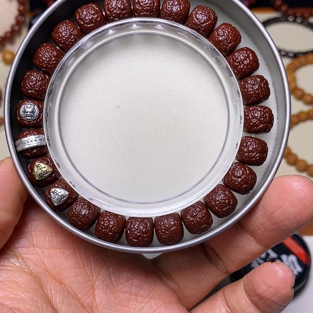 猴头核桃手串牛油膏机刷四标饕餮尺寸10+全品