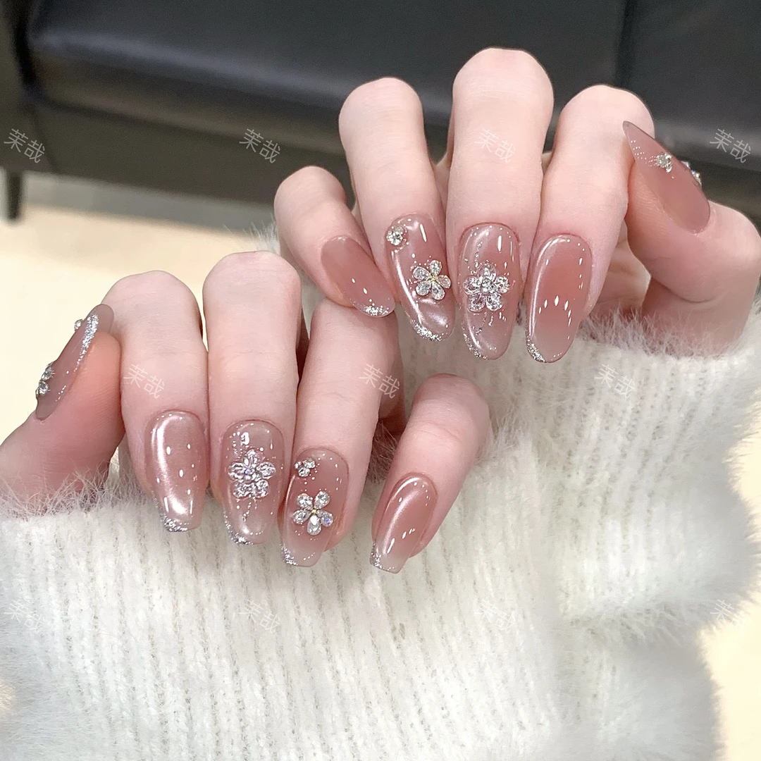 茉哉I现货【赫拉花园】纯手工定制美甲拆卸穿戴甲A3996