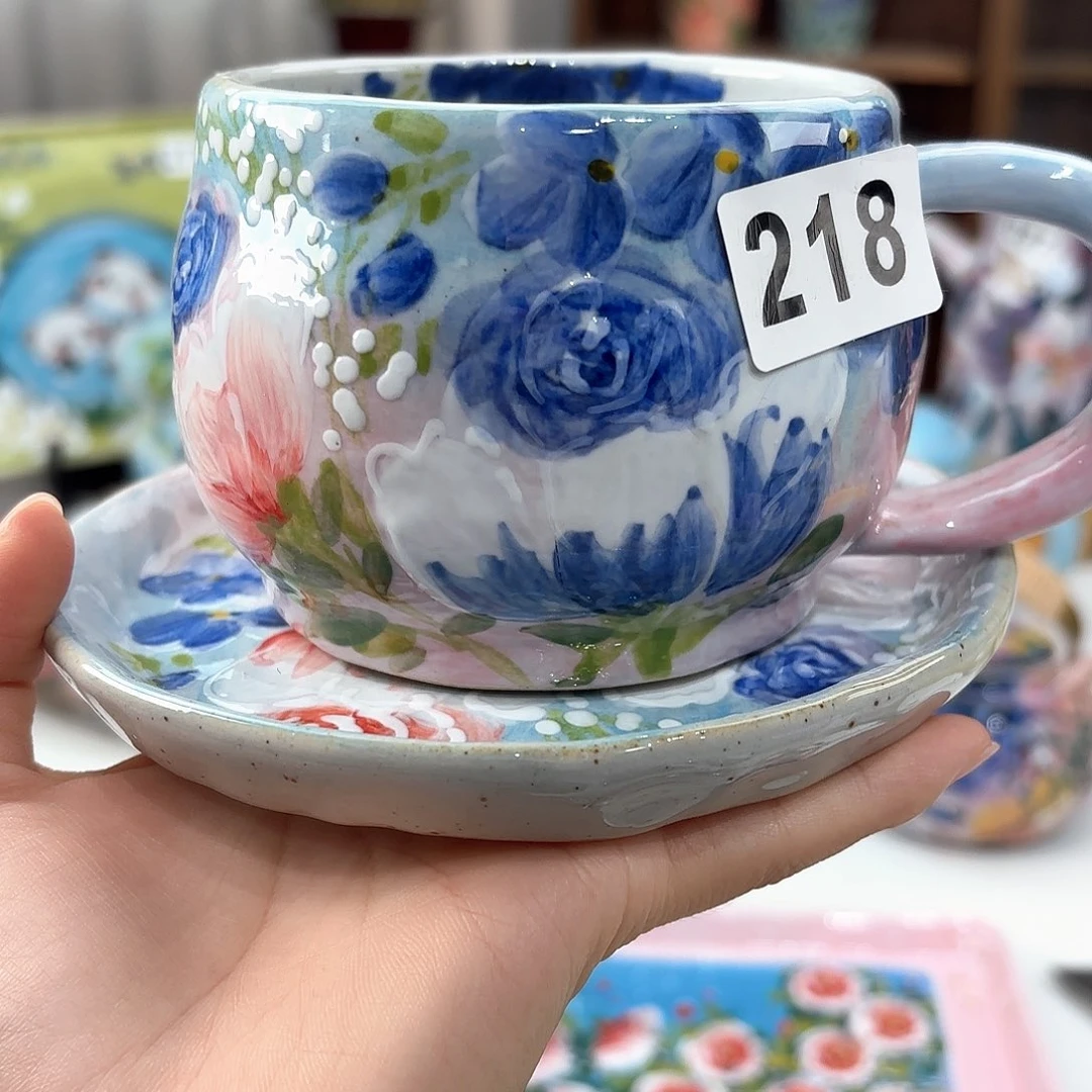 景德镇手绘高温釉下彩陶瓷茶具