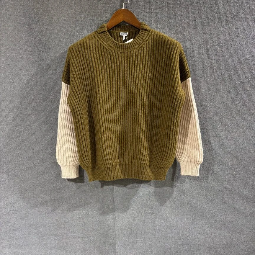 未使用 LOEWE/罗意威 拼色羊驼毛毛衣 S码/2747