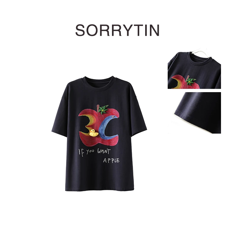 《立体立秋》思家高品质 南油版本 苹果小黄鸭高克重orz短袖T恤