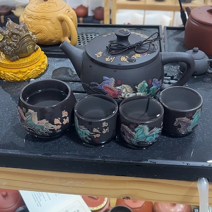 紫砂茶案紫砂壶一壶4杯