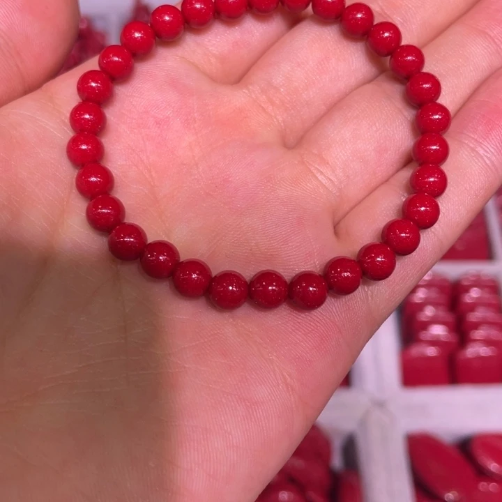 天然辰砂天然红晶砂6mm