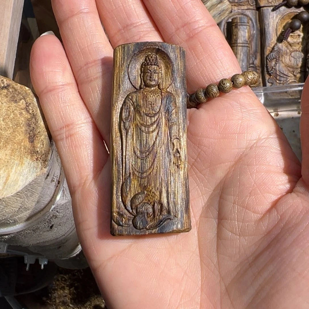 沉香吊坠白棋楠吊坠雕刻6.9克