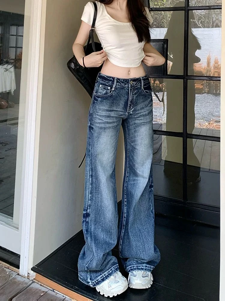 葡萄  牛仔显瘦百搭款微喇叭裤（默认瑕疵）