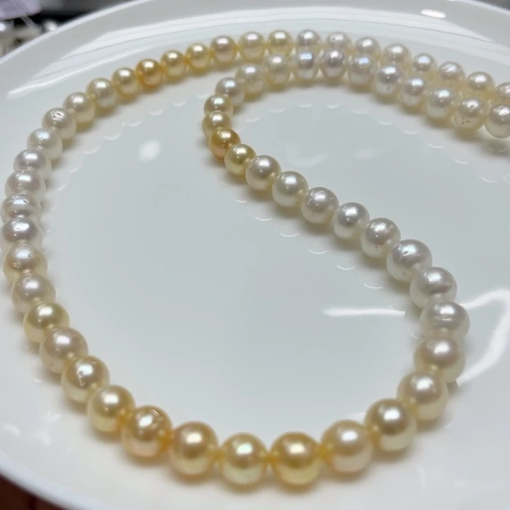 海水珍珠项链银S925镶嵌