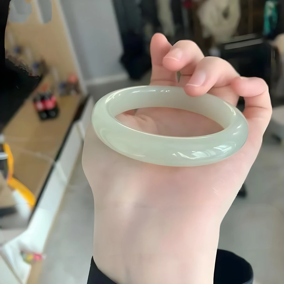 晴水白月光女款正圈时尚生日礼物冰透精美镯圆条平安镯送妈妈女友