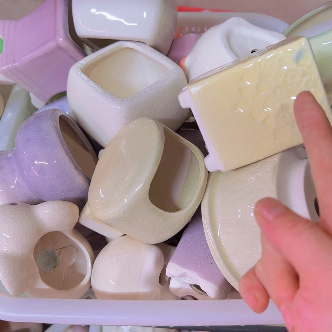 陶瓷花盆当场凑满12包邮随机瑕疵4个