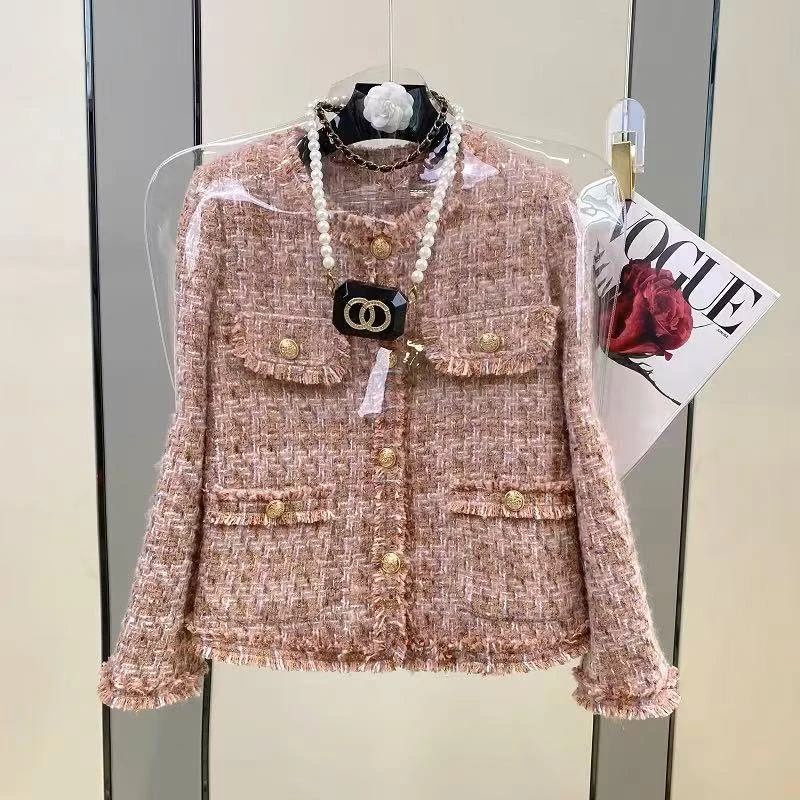 《金粉世家3》高端粉色小香风短外套女新款高级感气质名媛修身外套