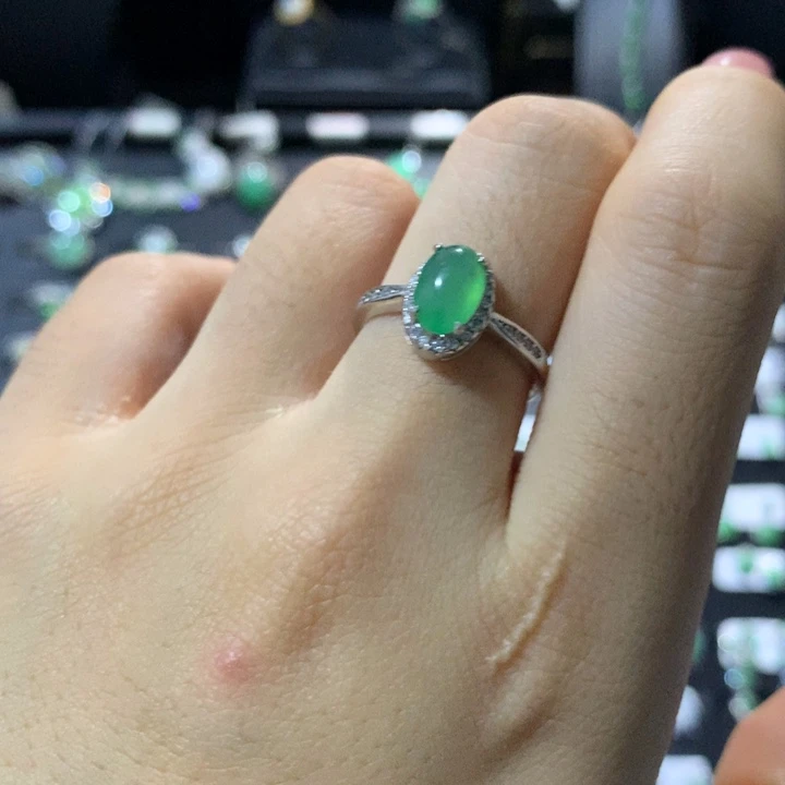 翡翠银S925镶嵌戒指