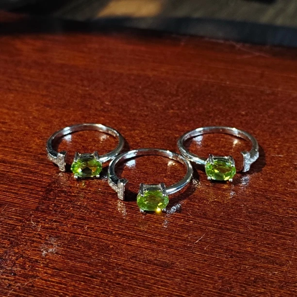 【书记甄选】天然橄榄石戒指 多样性发一件  A112