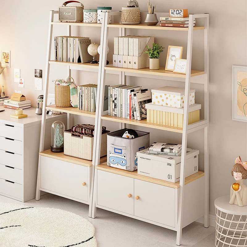 客厅置物架落地多层收纳架卧室书架靠墙铁艺展示储物柜子梯形货架