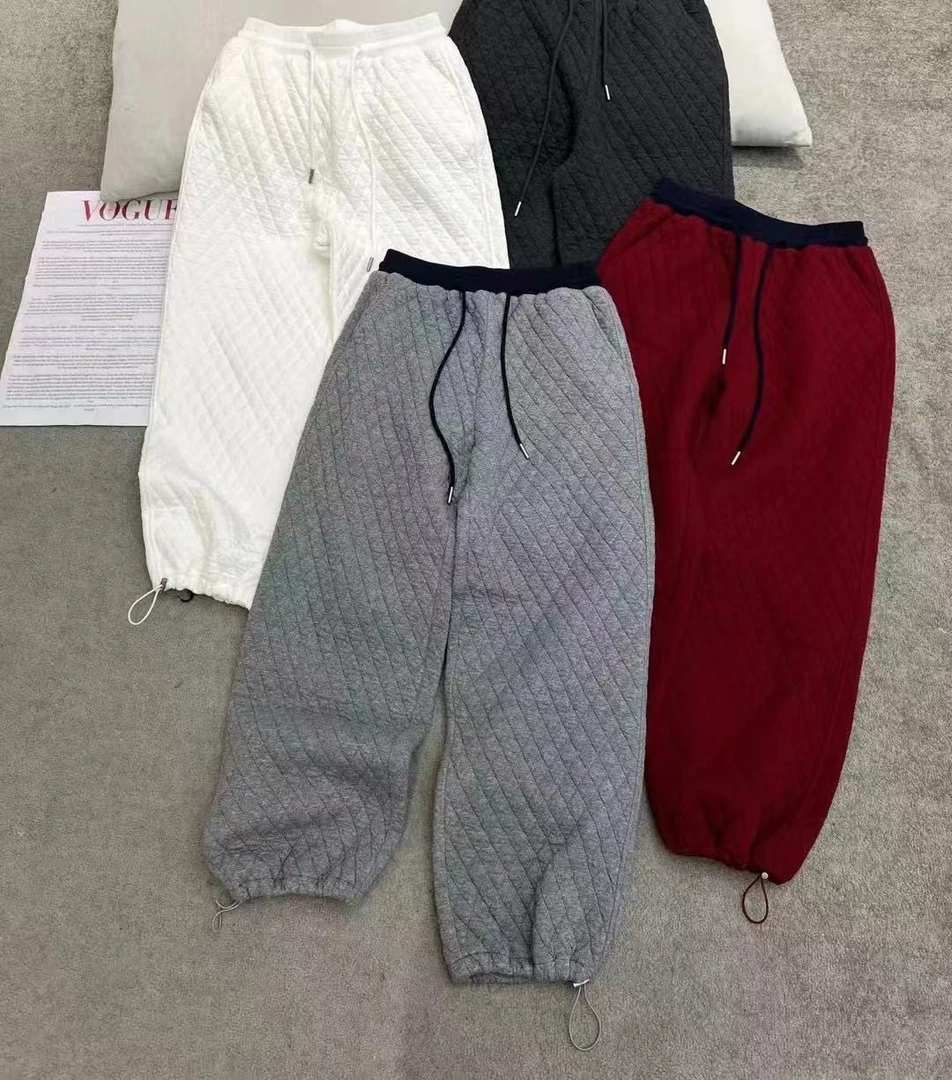 新款绗缝束脚卫裤