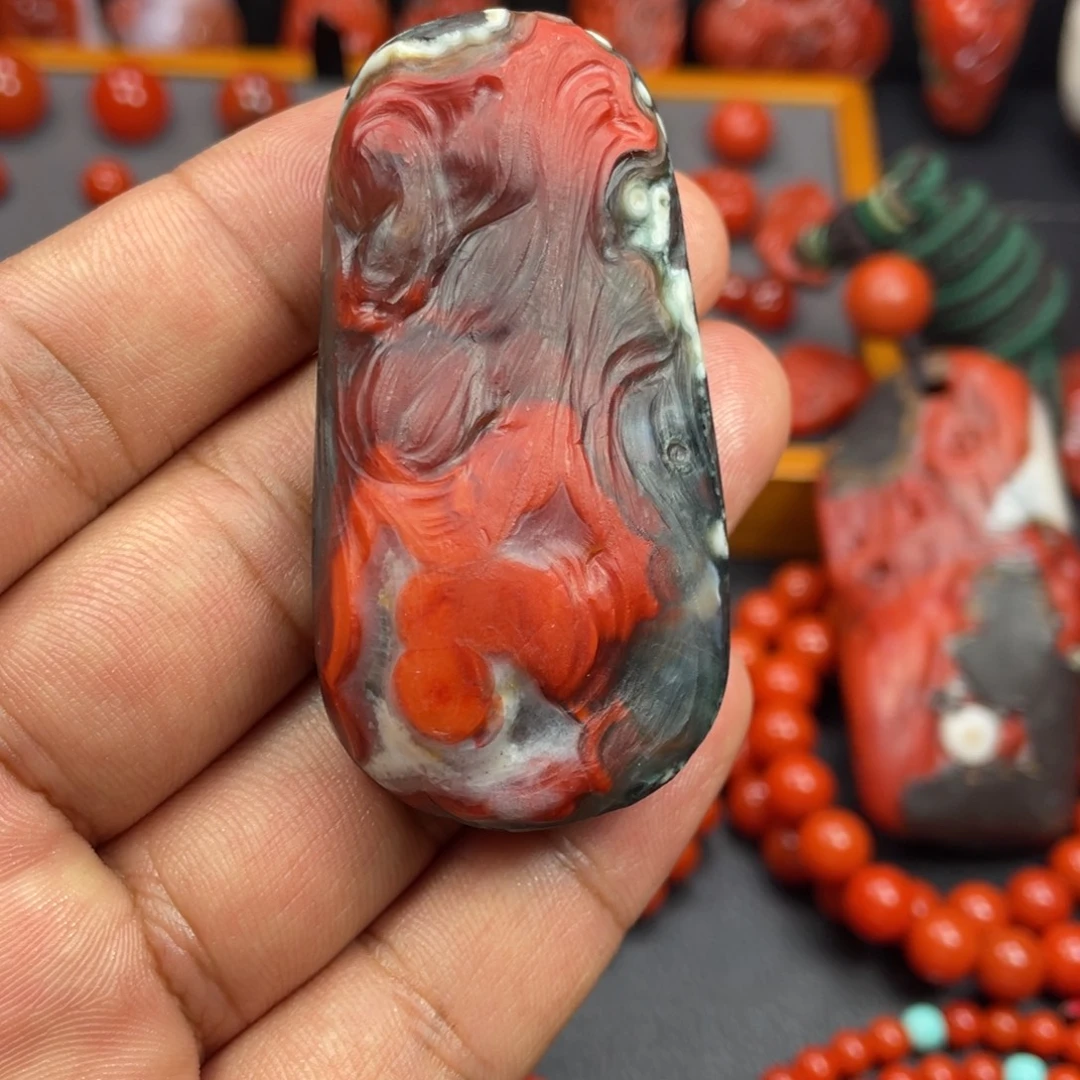 松***哥南红玛瑙未镶嵌戒指