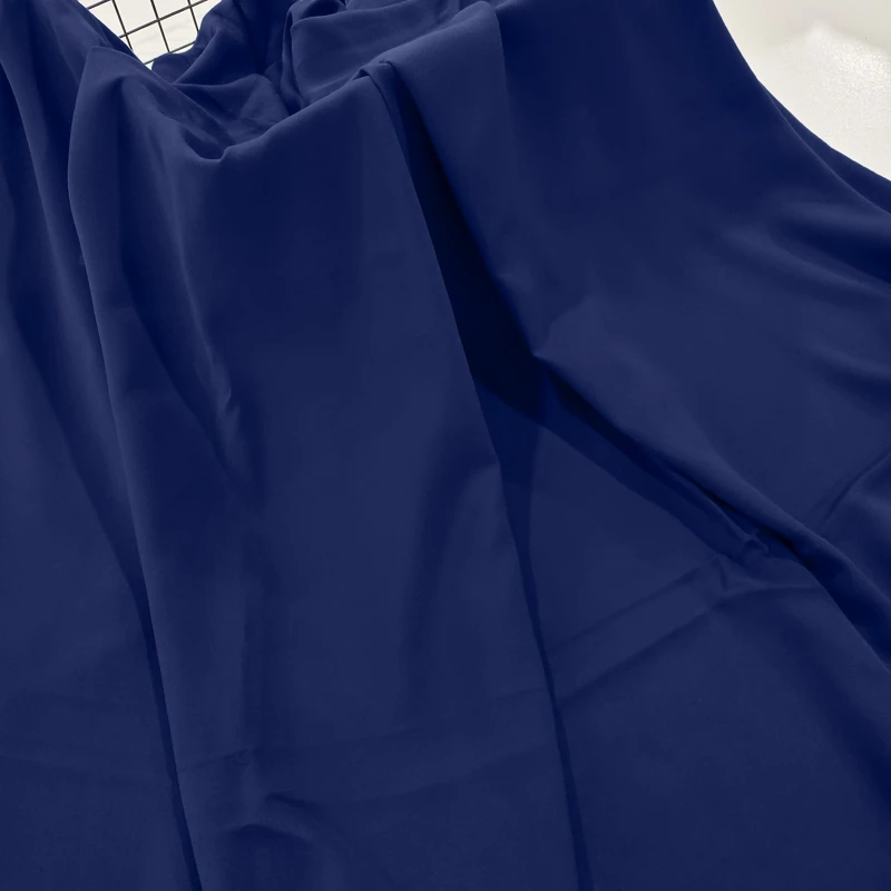 藏蓝色 纯色精梳棉绸布料 夏季素色人造棉绵绸 服装连衣裙面料