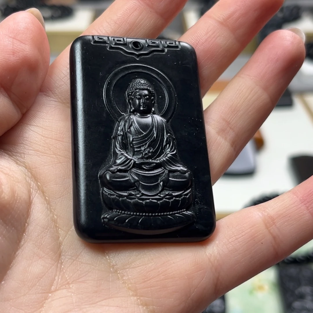 和田玉（墨玉）未镶嵌颈饰大日带裂