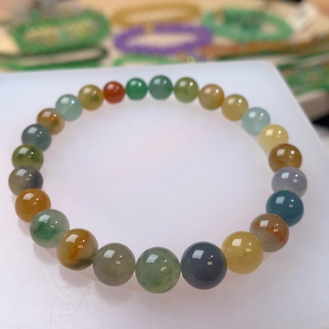 未镶嵌定制翡翠润胶浓彩珠珠 特色多宝