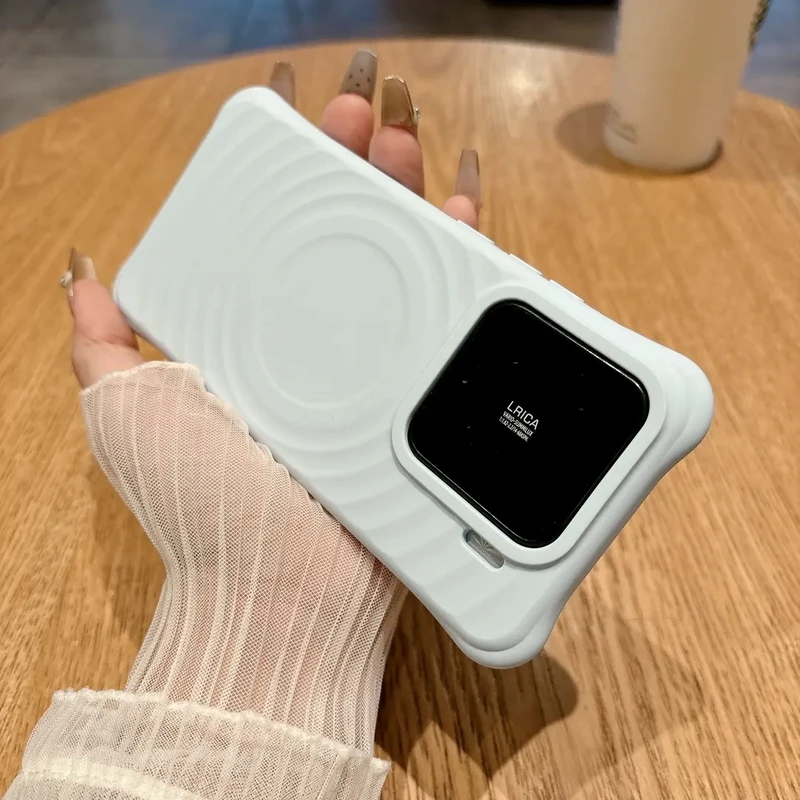 磁吸肤感防摔波漾纹保护壳适用小米15/14/13手机壳全包纯色简约软