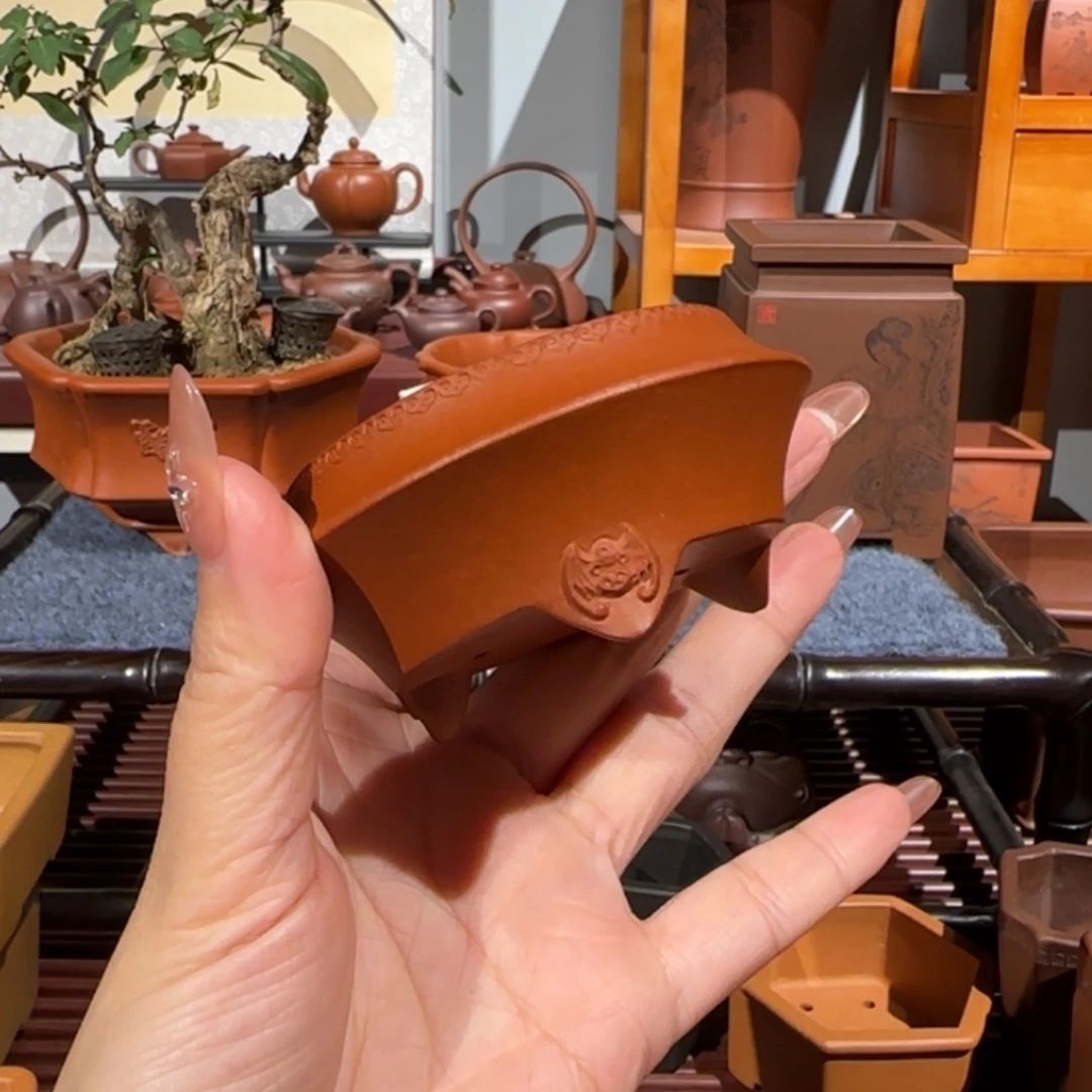 水***珑花盆紫砂全手工制作