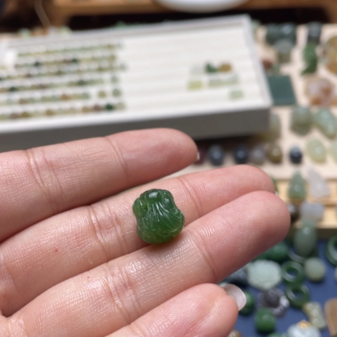 和田玉足银镶嵌吊坠(不含链)