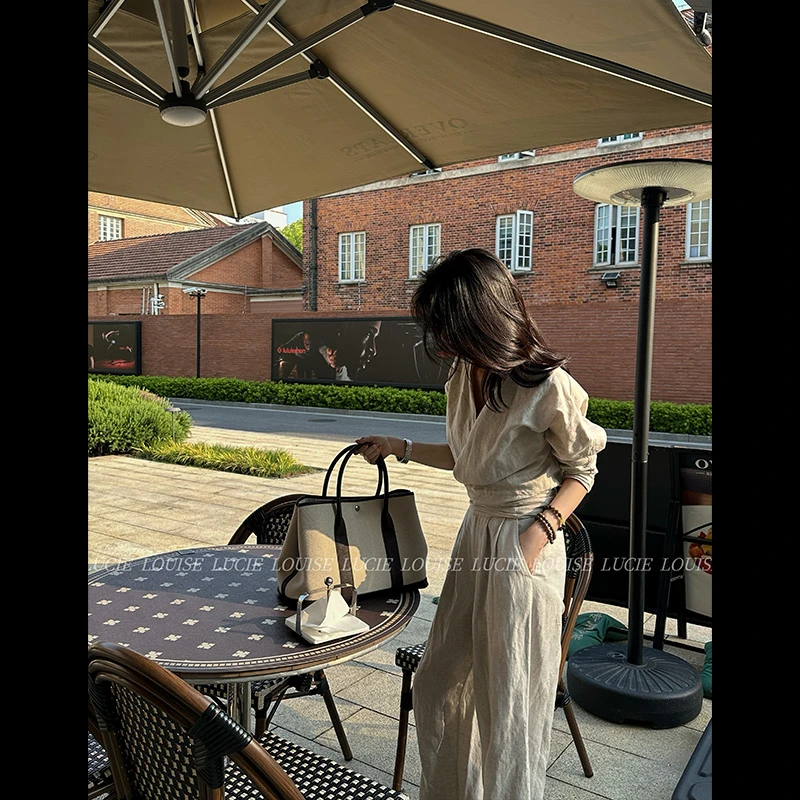 LUCIE LOUISE 法式知性·一衣多穿系带七分袖开衫围裹式衬衫LL0127