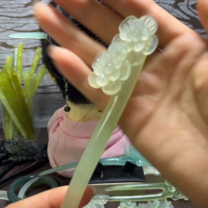 蛇纹石玉合金发簪