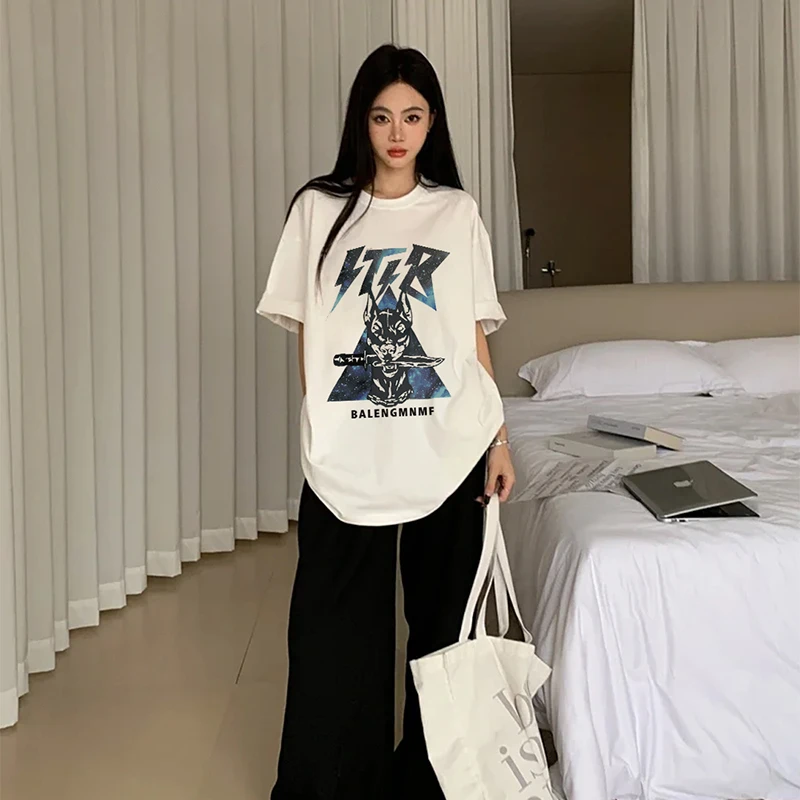 300克重磅纯棉短袖美式街头潮牌T恤夏宽松百搭情侣款半袖#BKX032